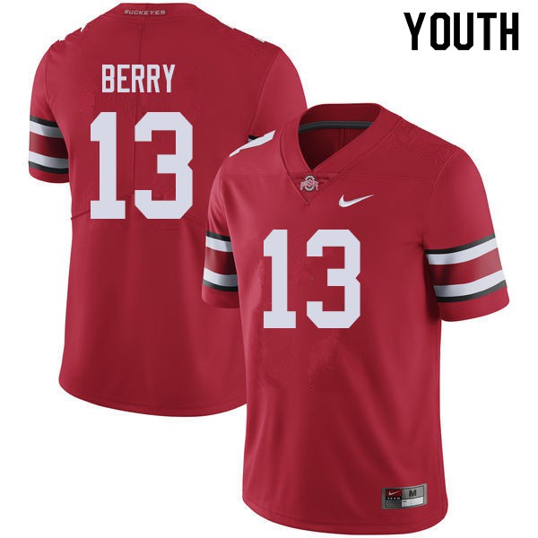 Ohio State Buckeyes #13 Rashod Berry Youth College Jersey Red